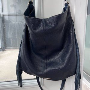 Rebecca Minkoff Blue Suede Handbag with Fringe